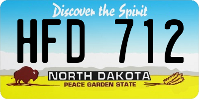 ND license plate HFD712