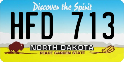 ND license plate HFD713