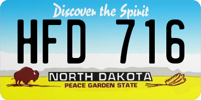 ND license plate HFD716