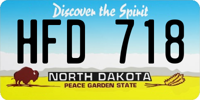 ND license plate HFD718
