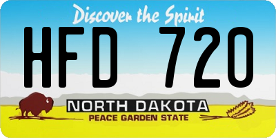 ND license plate HFD720