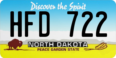 ND license plate HFD722