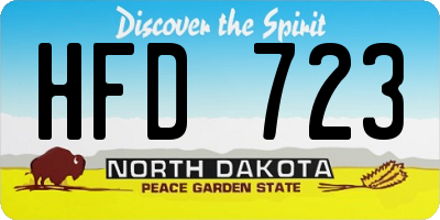 ND license plate HFD723