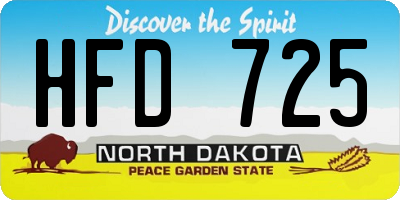 ND license plate HFD725