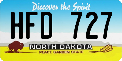 ND license plate HFD727