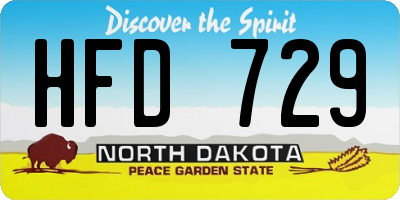 ND license plate HFD729