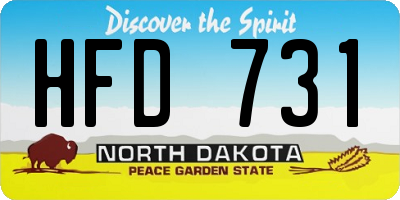 ND license plate HFD731