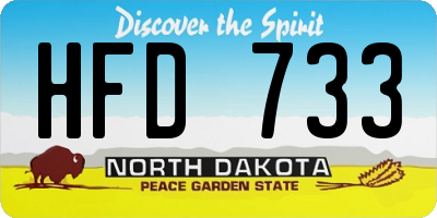 ND license plate HFD733