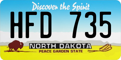 ND license plate HFD735