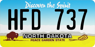 ND license plate HFD737