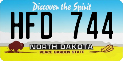 ND license plate HFD744