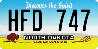 ND license plate HFD747