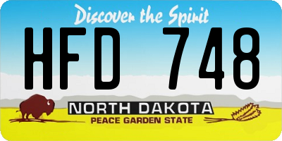 ND license plate HFD748