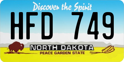 ND license plate HFD749