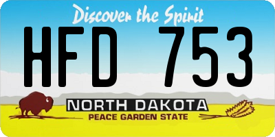 ND license plate HFD753