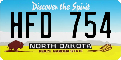ND license plate HFD754
