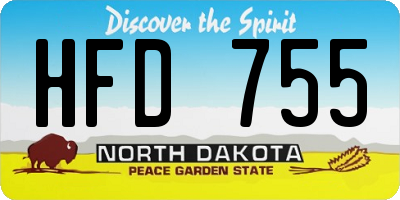 ND license plate HFD755