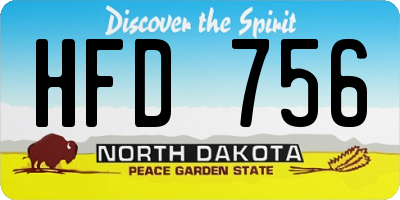 ND license plate HFD756