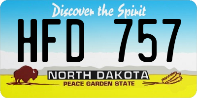 ND license plate HFD757