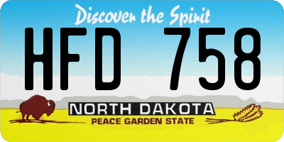 ND license plate HFD758