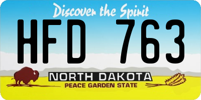 ND license plate HFD763