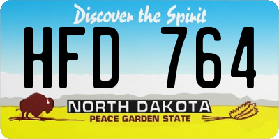 ND license plate HFD764