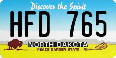 ND license plate HFD765