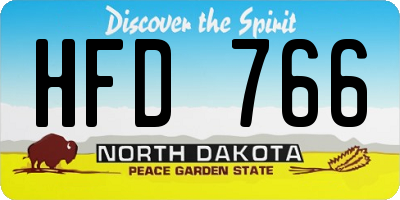 ND license plate HFD766