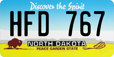 ND license plate HFD767