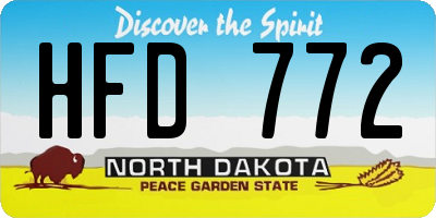 ND license plate HFD772