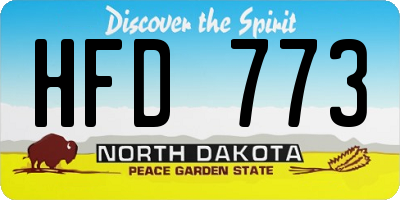 ND license plate HFD773