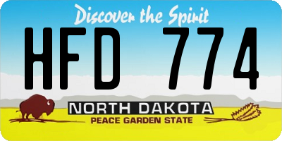 ND license plate HFD774