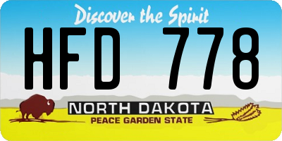 ND license plate HFD778