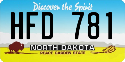 ND license plate HFD781