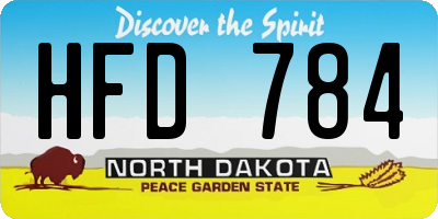 ND license plate HFD784