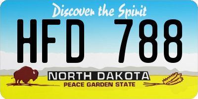 ND license plate HFD788