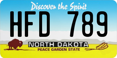 ND license plate HFD789