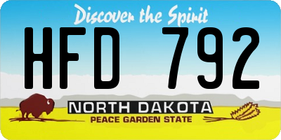 ND license plate HFD792