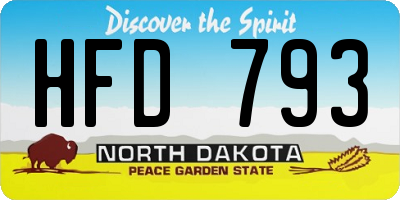ND license plate HFD793