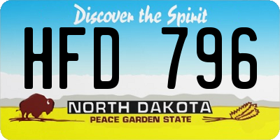 ND license plate HFD796