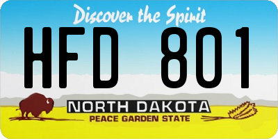 ND license plate HFD801
