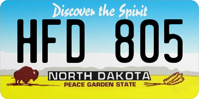 ND license plate HFD805