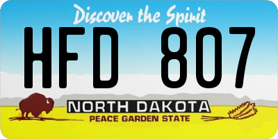 ND license plate HFD807