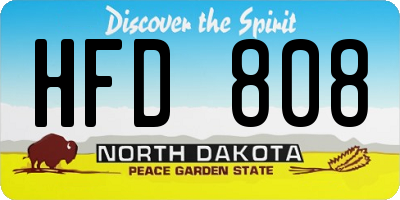 ND license plate HFD808