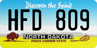 ND license plate HFD809