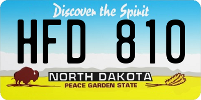 ND license plate HFD810