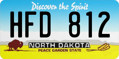 ND license plate HFD812