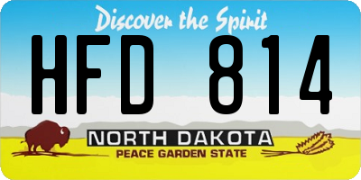 ND license plate HFD814