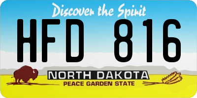 ND license plate HFD816