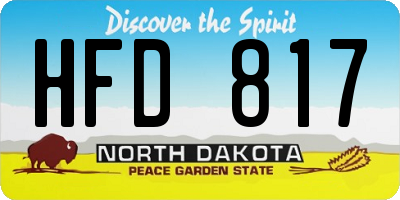 ND license plate HFD817